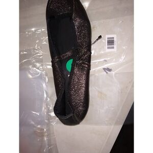 Maypol Metallic Pointed Toe Mary Jane Flats Made in Spain Black Silver 8